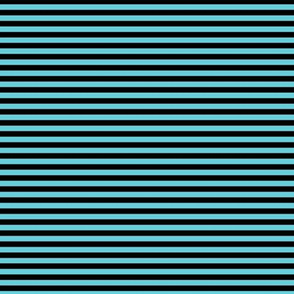 Small Horizontal Bengal Stripe Pattern - Brilliant Cyan and Black