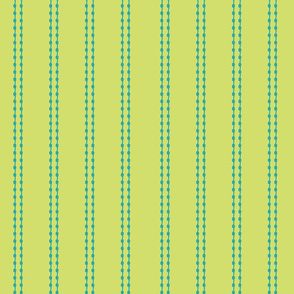 Stripe turquoise on lime green