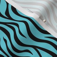 Zebra Animal Print - Brilliant Cyan and Black