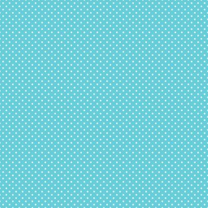 Micro Polka Dot Pattern - Brilliant Cyan and White