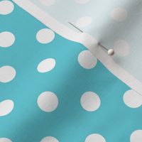 Polka Dot Pattern - Brilliant Cyan and White