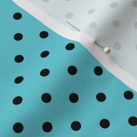 Small Polka Dot Pattern - Brilliant Cyan and Black