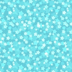 Small Starry Bokeh Pattern - Brilliant Cyan