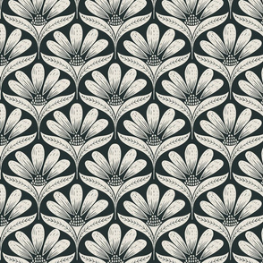 Serious Daisy Repeat on charcoal