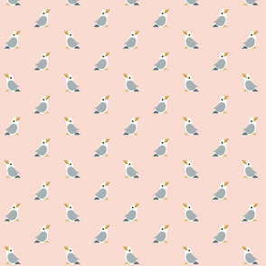 Sea Gulls in Diamond shaped pattern | Colour Peach