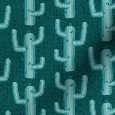 Southwestern Cactus in Teal