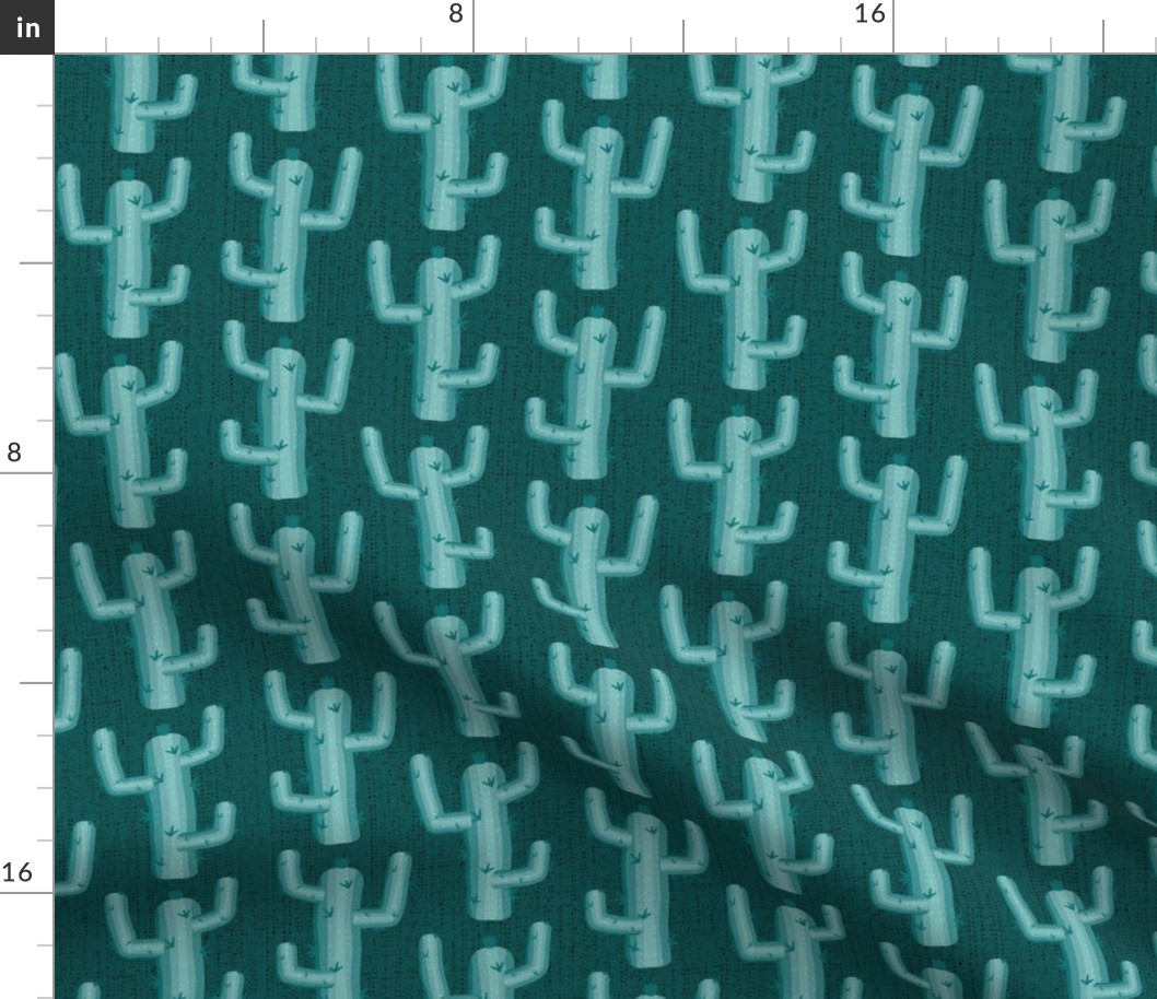 Southwestern Cactus in Teal