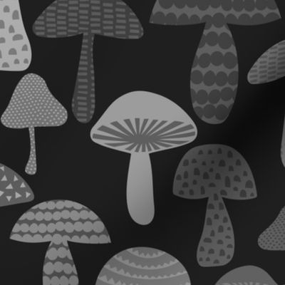 mushroom - grey- large