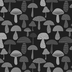 mushroom - grey- large
