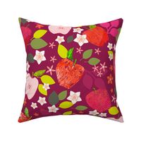 Blushing Apples & Blossom I L size I 24 I BG Magenta I by House of Haricot