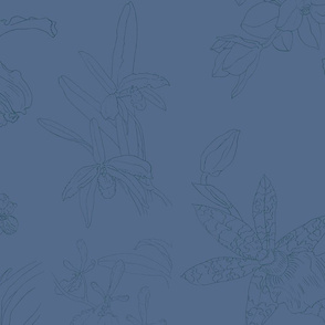 Orchid pattern in grey