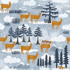 Woodland Stag and Deer