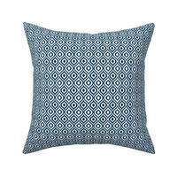 Small Scale Ikat Ogee Geometric - Navy Blue on White