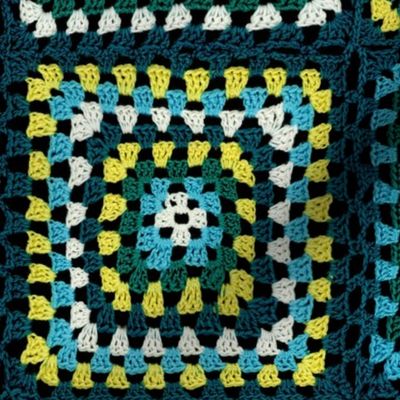 Granny Square, blue and green