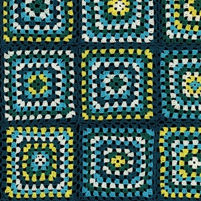 Granny Square, blue and green