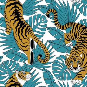 tropical tiger white (large scale) 