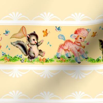 BABY ANIMAL PARADE - VINTAGE NURSERY COLLECTION (BUTTERCUP)