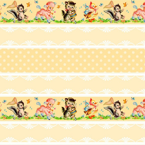 BABY ANIMAL PARADE - VINTAGE NURSERY COLLECTION (BUTTERCUP)