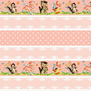 BABY ANIMAL PARADE - VINTAGE NURSERY COLLECTION (PINK)