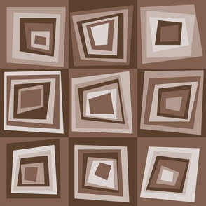 geometric  mid-century brown