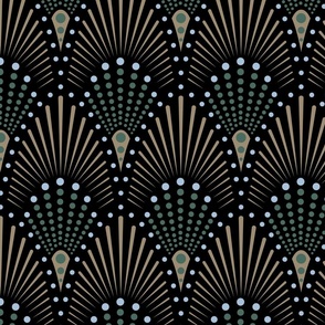 Premium AI Image  Art deco wallpaper that is black and gold.