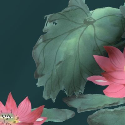 Frogs in Lotus Pond