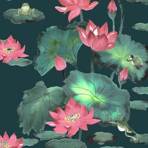 Frogs in Lotus Pond