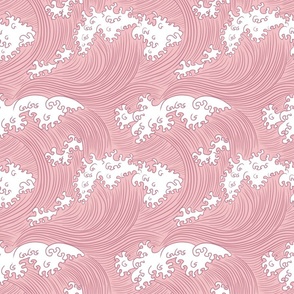 Japanese waves baby pink