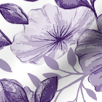Bigger Scale Bold Morning Glories - Amethyst Purple