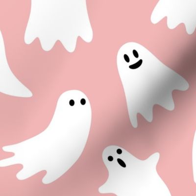 Cute Ghosts, pink (large scale)