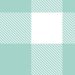 Tartan, Big Square, turquoise and white