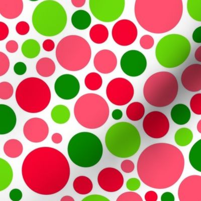 Bigger Scale Watermelon Dots in Pink Green Lime and Red Polkadots