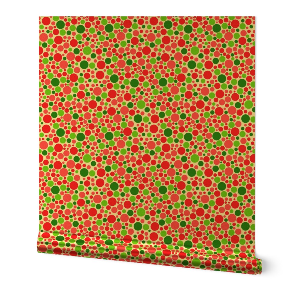 Smaller Scale Watermelon Dots in Pink Green Lime and Red Polkadots