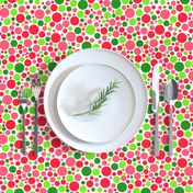 Smaller Scale Watermelon Dots in Pink Green Lime and Red Polkadots