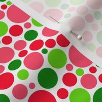 Smaller Scale Watermelon Dots in Pink Green Lime and Red Polkadots