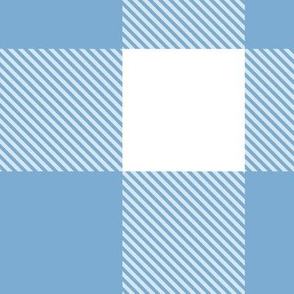 Tartan, Big Square, blue and white