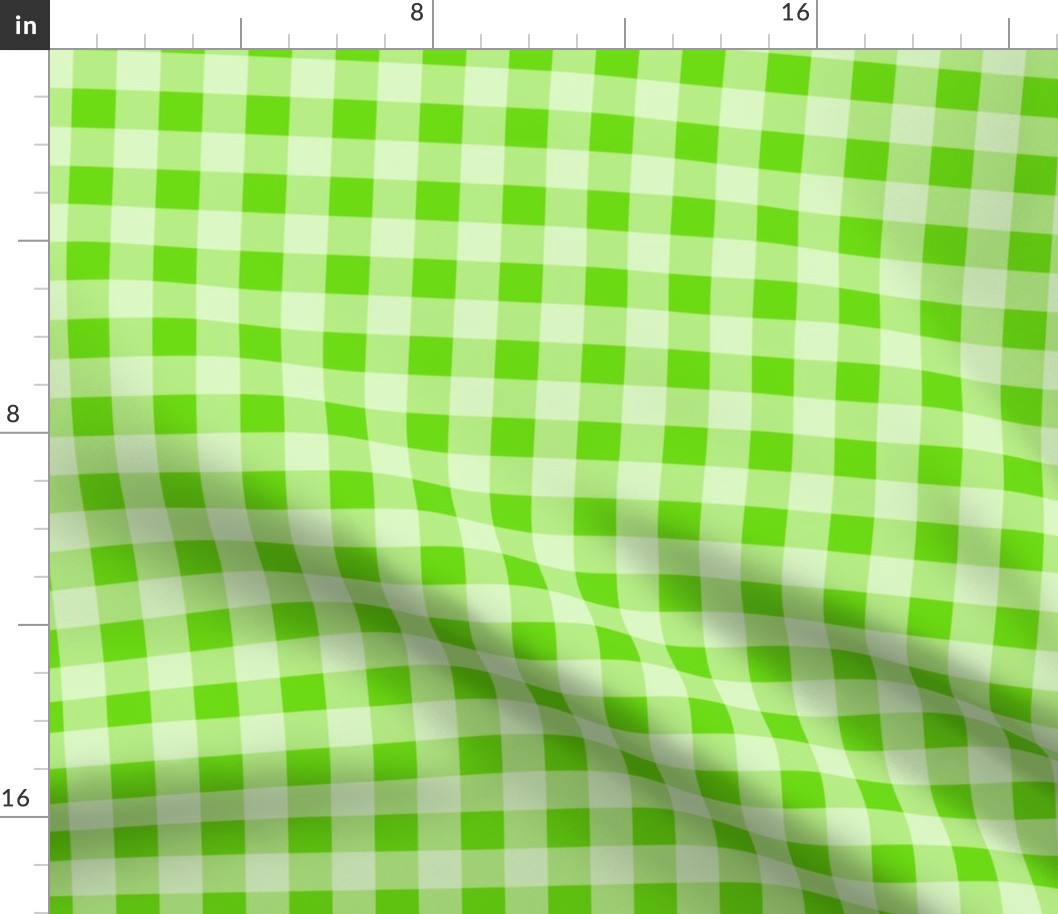 Bigger Scale Spring Green Watermelon Lime Gingham Checker