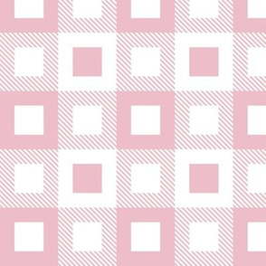 Tartan, Square, Pale Pink and white