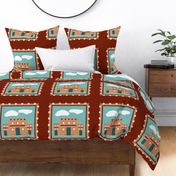 adobe house pillow panel