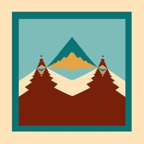 Mountain and trees blocks