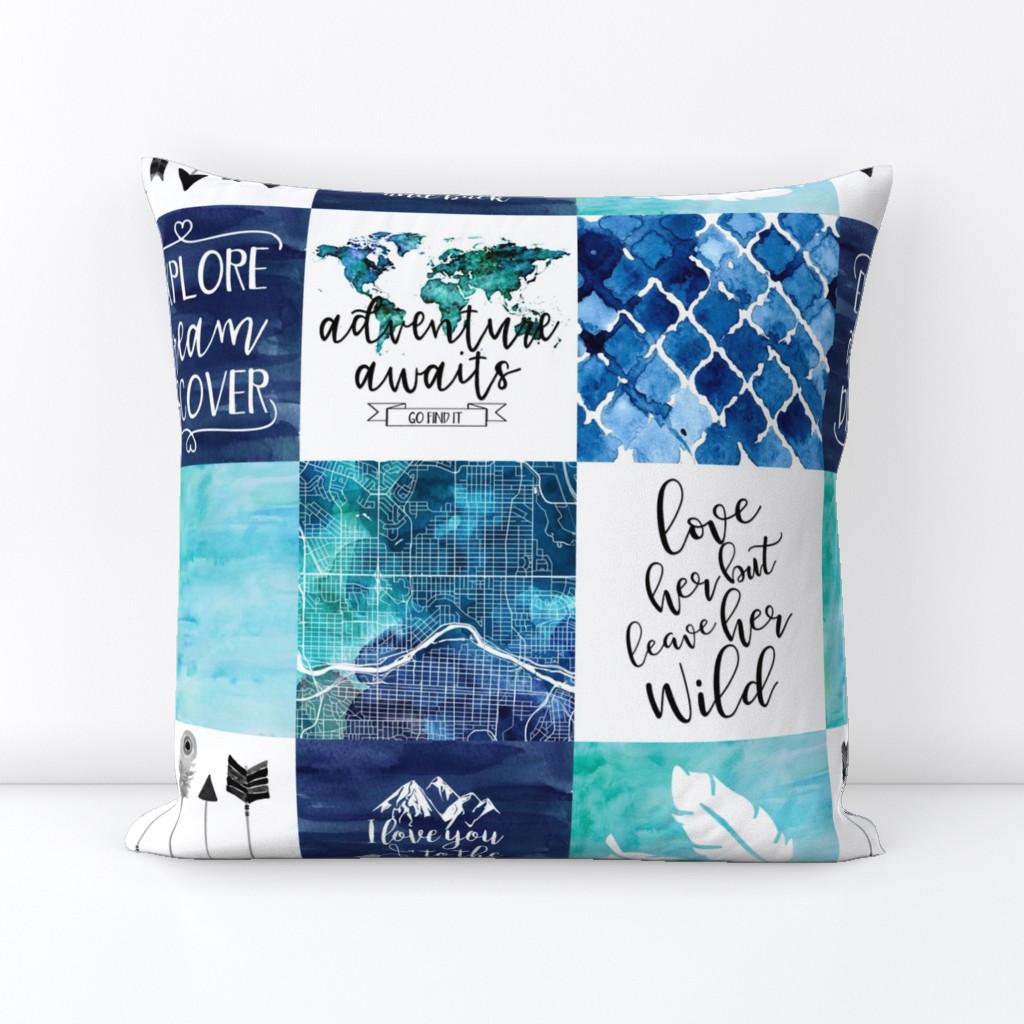 Adventure Awaits//Love her but leave her wild - Wholecloth Cheater Quilt