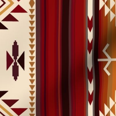 Amber Fire Vertical Bold Tribal Blanket Stripes 