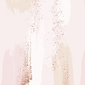 Blush Rose gold vertical  brushstrokes abstract painting 
