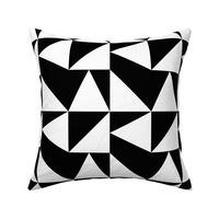 Black And White Geometric Triangle Pattern Smaller Scale