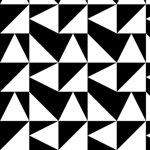 Black And White Geometric Triangle Pattern Smaller Scale