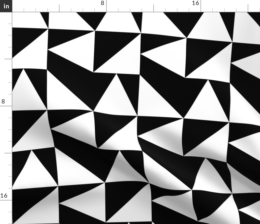 Black And White Geometric Triangle Pattern Smaller Scale