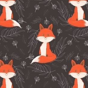 Fox with grey background - medium