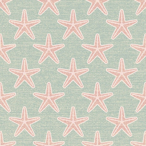 Scandi Coastal Stars Dusty Blue and Blush Large scale