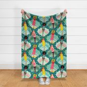 venuses in shells // teal // large scale