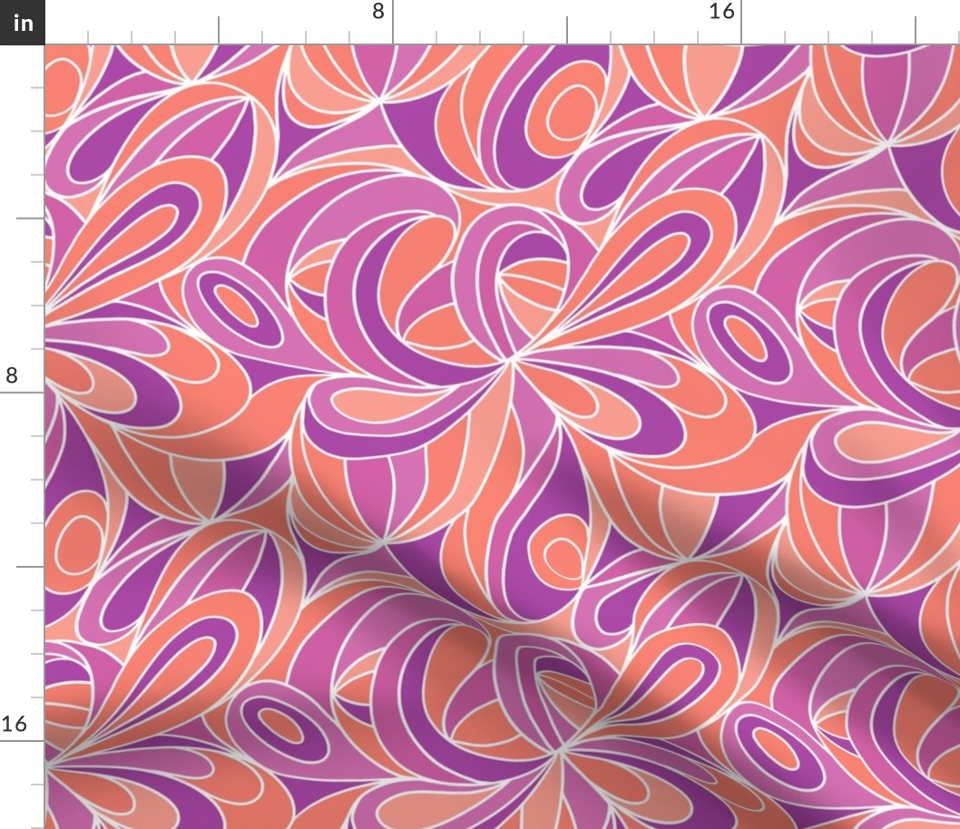 Crazy swirls orange and purple